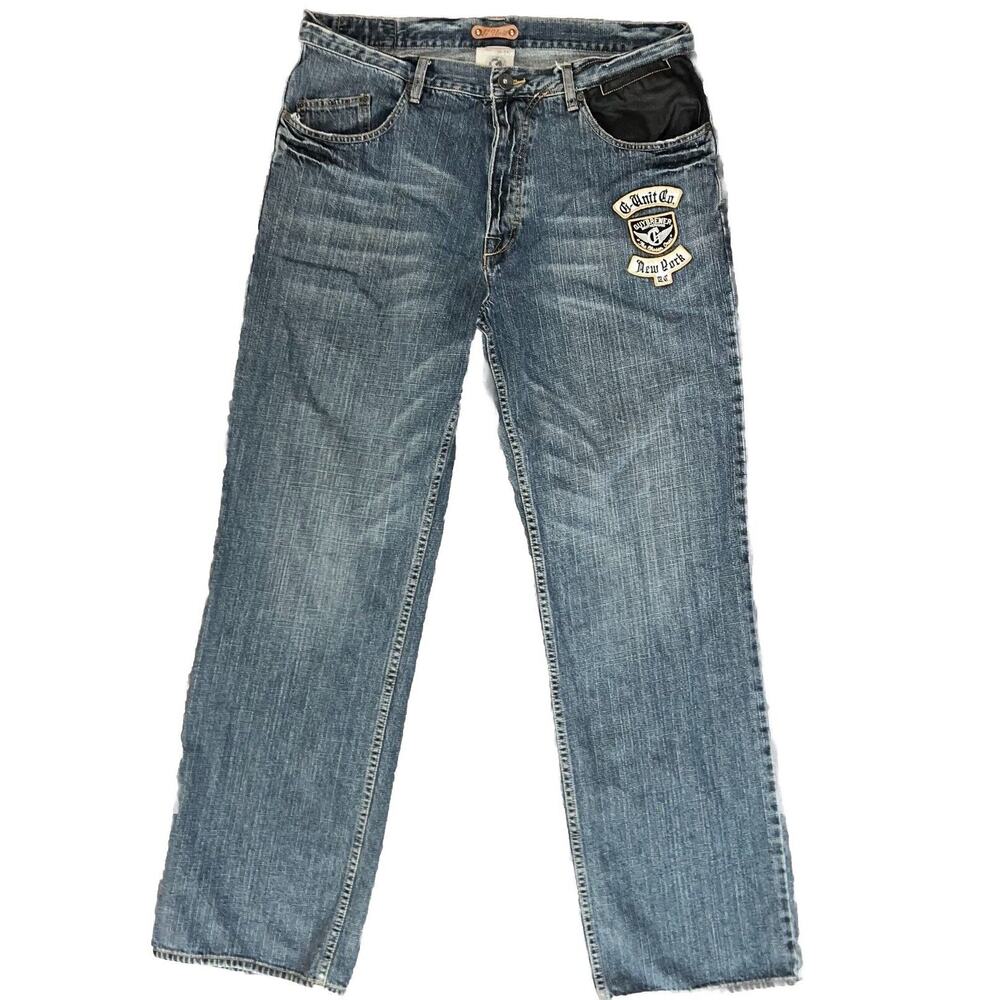 Vintage G-Unit Jeans Men's 36x34 Patches Baggy Wide Leg GuyBrewer Brotherhood
